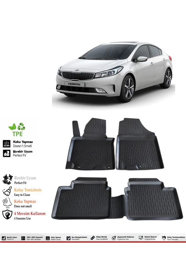 İzoref Kia Cerato 2017 Model 4D Havuzlu Paspas ürün görseli