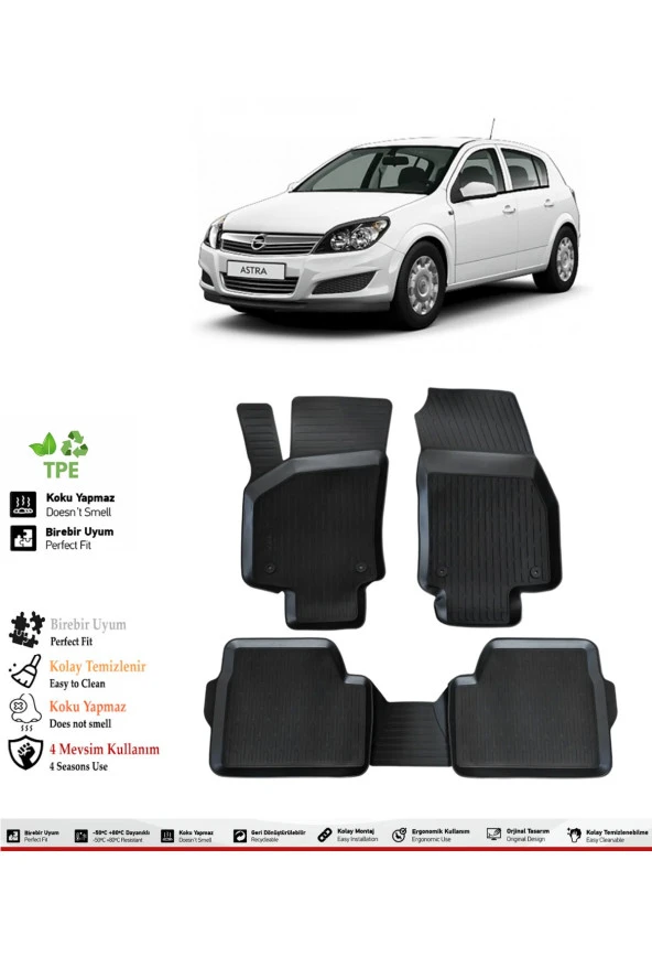 İzoref Opel Astra H 2010 Model 4D Havuzlu Paspas ürün görseli