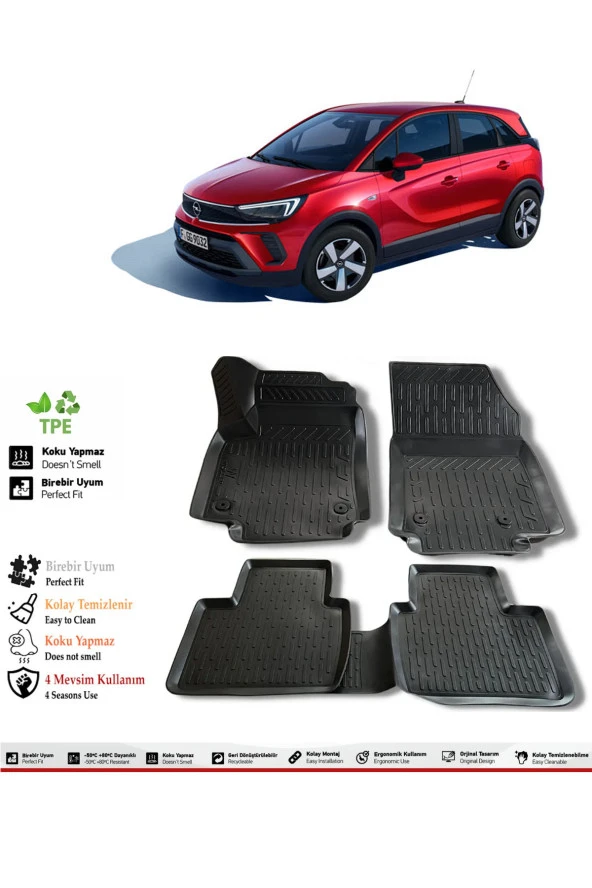 İzoref Opel Crossland 2023 Model 4D Havuzlu Paspas
