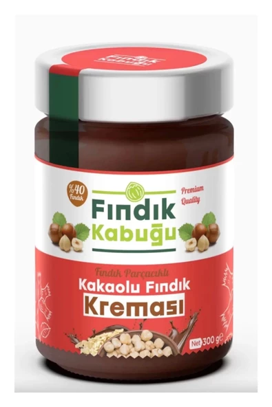 Fındık Kabuğu Fındık Parçacıklı Kakaolu %40 Fındık Kreması 300 gr x 4 Paket