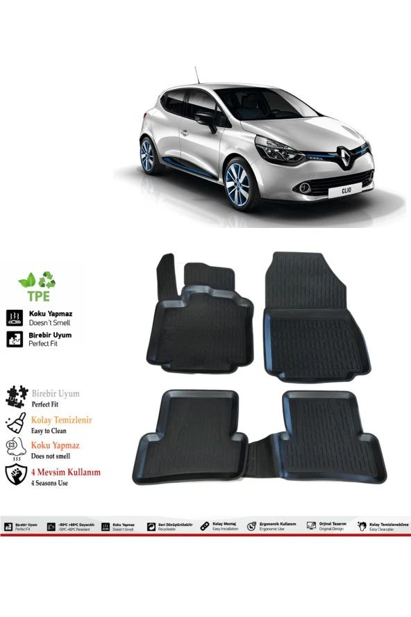 İzoref Renault Clio 4 2014 Model 4D Havuzlu Paspas