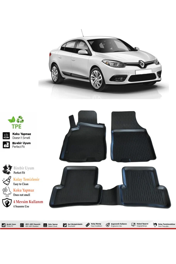 İzoref Renault Fluence 2016 Model 4D Havuzlu Paspas ürün görseli