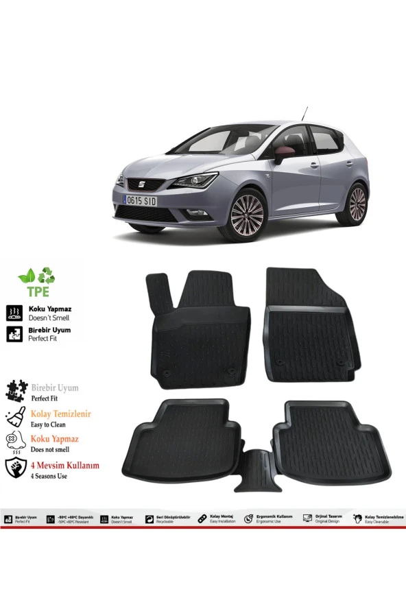 İzoref Seat İbiza 2009 Model 4D Havuzlu Paspas