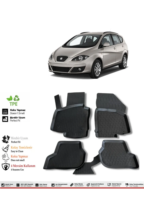 İzoref Seat Altea 2006 Model 4D Havuzlu Paspas