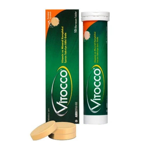Vitocco Vitamin Mineral İçeren Takviye Edici Gıda 15 Efervesan Tablet - Diş Beyazlatıcı Köpük Hediye