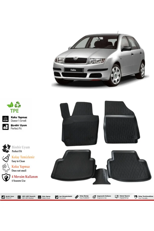 İzoref Skoda Fabia 2005 Model 4D Havuzlu Paspas ürün görseli