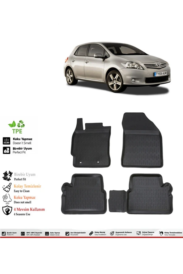 İzoref Toyota Auris 2008 Model 4D Havuzlu Paspas ürün görseli