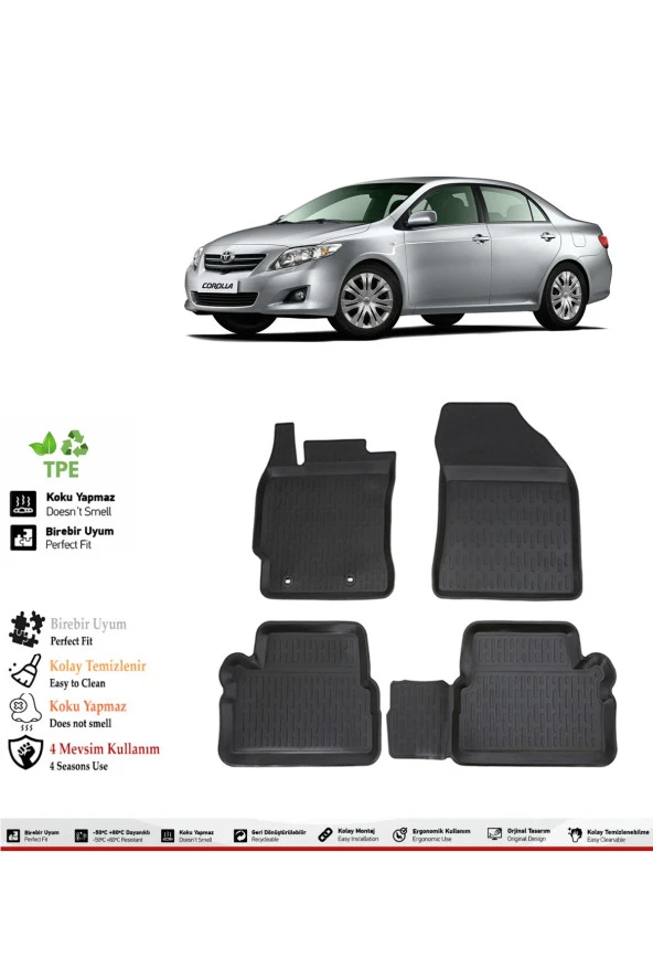 İzoref Toyota Corolla 2008 Model 4D Havuzlu Paspas ürün görseli