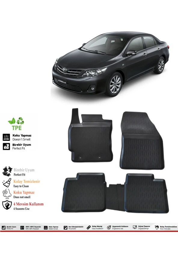 İzoref Toyota Corolla 2013 Model 4D Havuzlu Paspas ürün görseli
