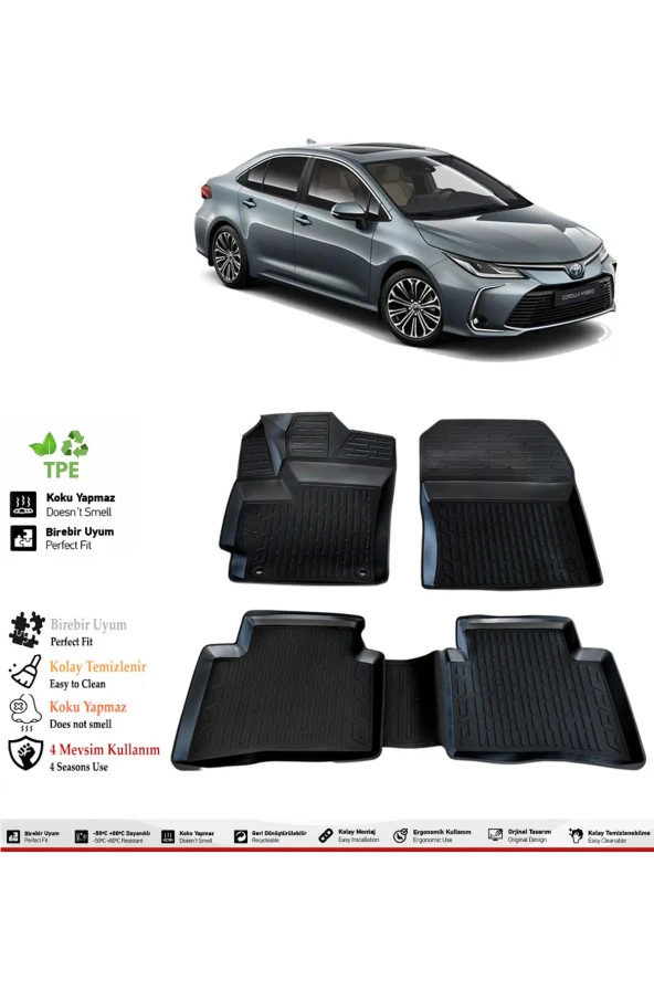 İzoref Toyota Corolla 2019 Model 4D Havuzlu Paspas ürün görseli