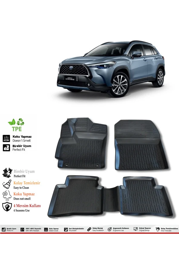 İzoref Toyota Corolla Cross 2026 Model 4D Havuzlu Paspas ürün görseli