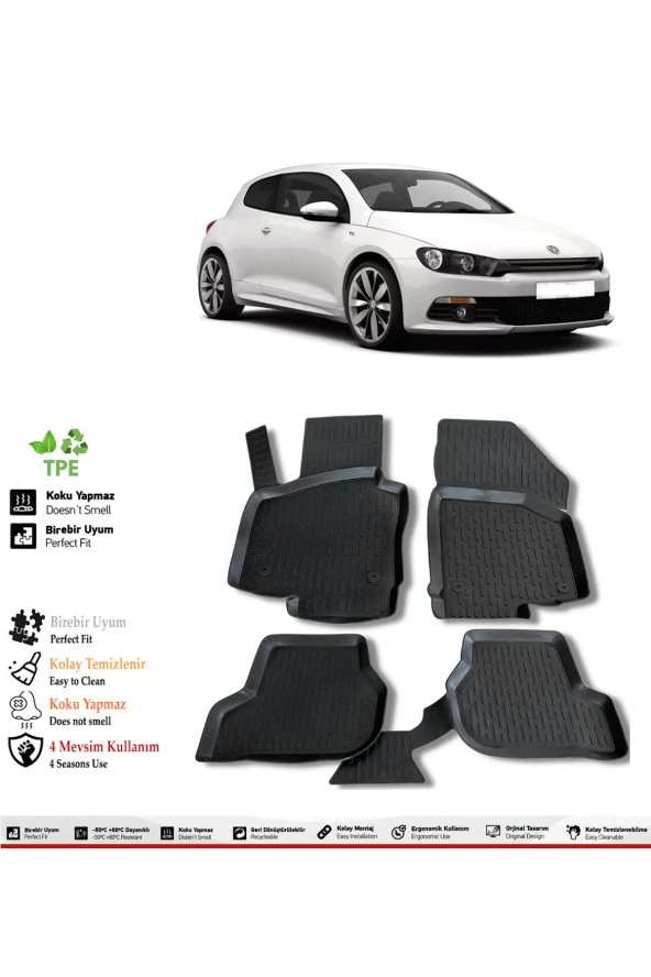 İzoref Volkswagen Scirocco 2016 Model 4D Havuzlu Paspas