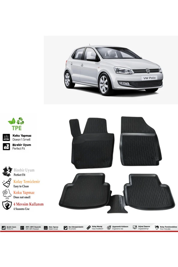 İzoref Volkswagen Polo 2010 Model 4D Havuzlu Paspas ürün görseli