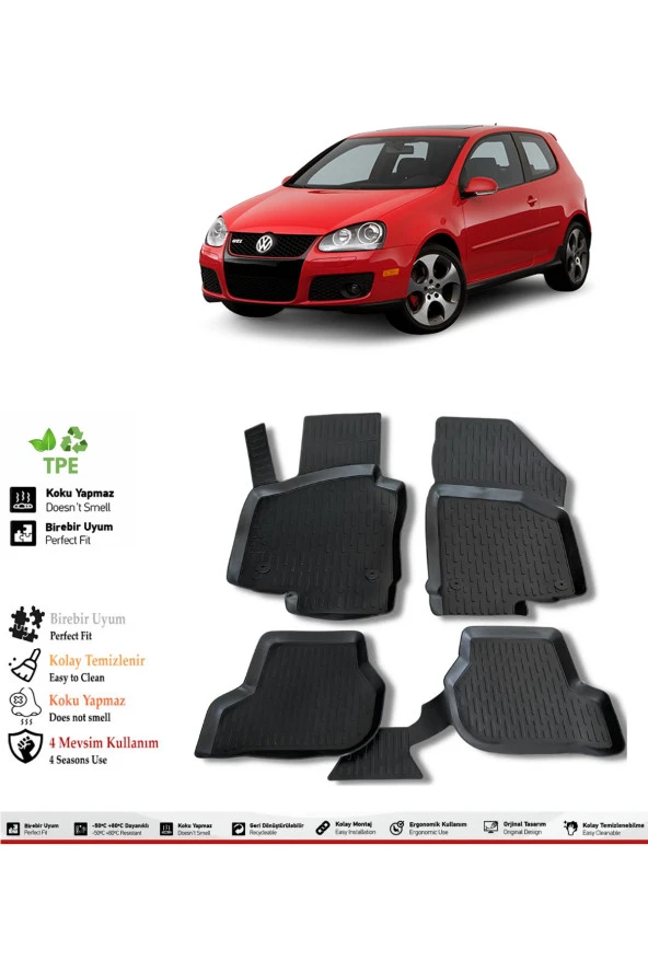 İzoref Volkswagen Golf 5 2007 Model 4D Havuzlu Paspas