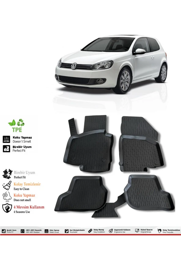 İzoref Volkswagen Golf 6 2009 Model 4D Havuzlu Paspas ürün görseli