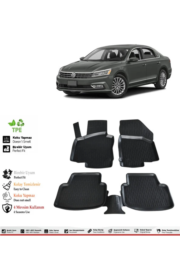 İzoref Volkswagen Passat B7 2013 Model 4D Havuzlu Paspas ürün görseli