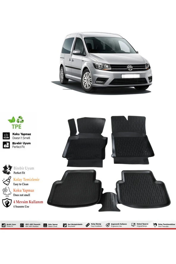 İzoref Volkswagen Caddy 2016 Model 4D Havuzlu Paspas ürün görseli