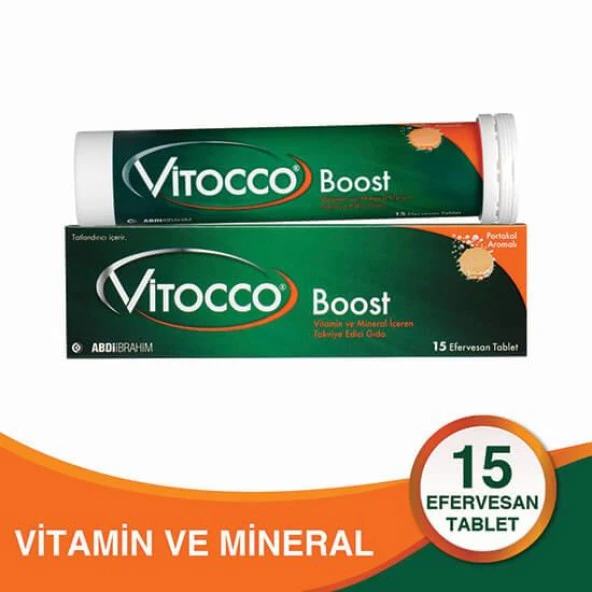 Abdi İbrahim Vitocco Boost Takviye Edici Gıda 15 Efervesan Tablet - Diş Beyazlatıcı Köpük Hediye