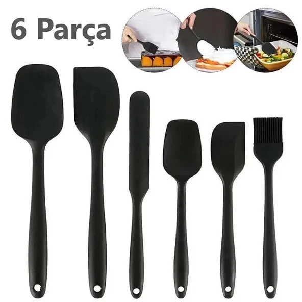 Isıya Dayanıklı Yanmaz Silikon Spatula Seti 6 Lı