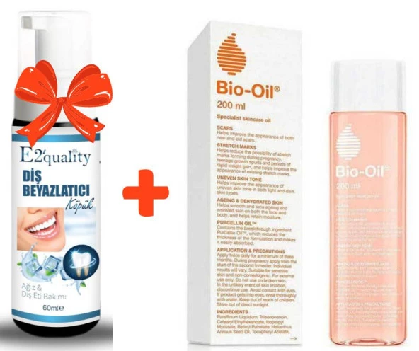 E2'quality Diş Beyazlatıcı Köpük + Bio Oil Cilt Bakım Yağı 200 ML