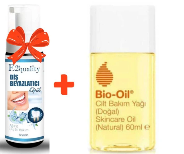 E2'quality Diş Beyazlatıcı Köpük + Bio Oil Natural Cilt Bakım Yağı 60 ML