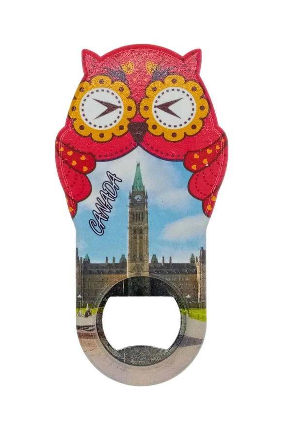 Kanada Temalı Baykuş Magnet Kapak Açacak - Resim 3