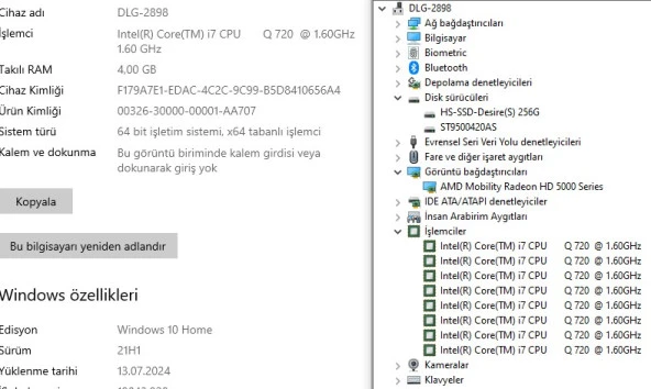 HP Pavilion DV6-3104ST Intel Core i7 Q720 4GB 256GB SSD 15.6" XW116EA (İKİNCİ EL) - 5