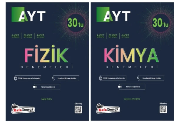 KAFA DENGİ YAYINLARI AYT SAYISAL (Fizik+Kimya) BRANŞ DENEMELERİ (2 Kitap)