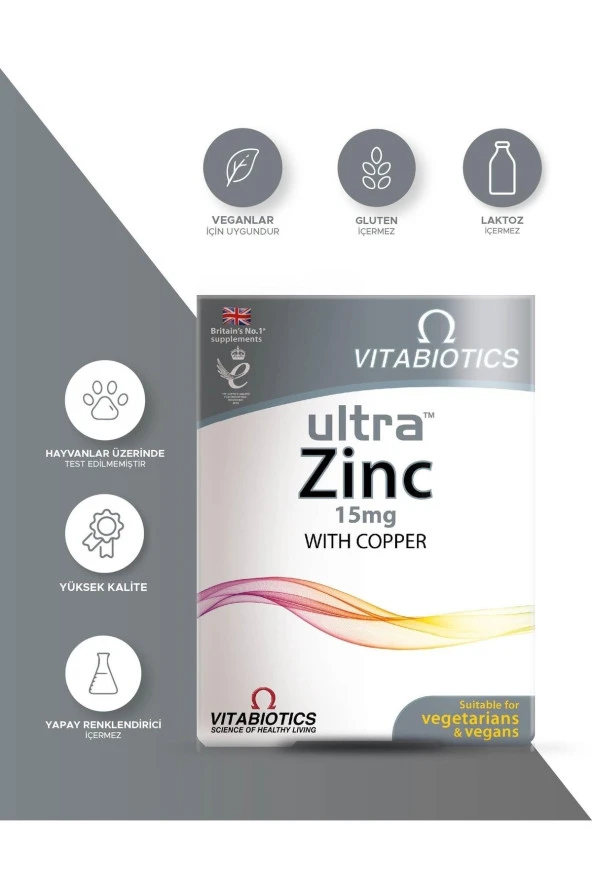 Ultra Zinc With Copper 15 mg 60 Tablet 5021265249763