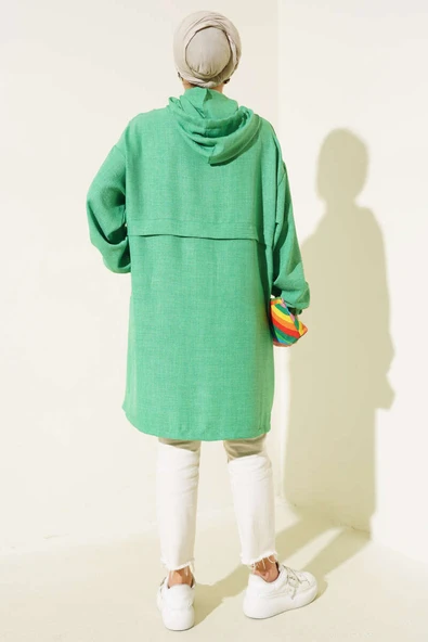 Kapüşonlu Önü Fermuarlı Hırka Benetton - 3