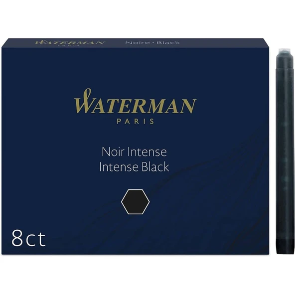 Waterman Dolmakalem Kartuşu Uzun 8'li Siyah