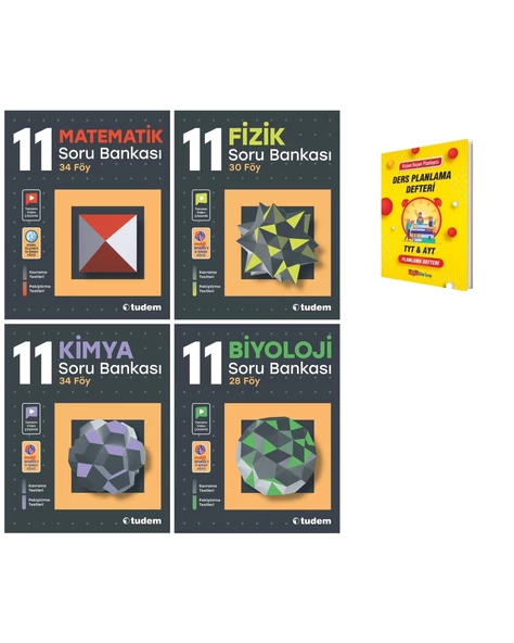 11. Sınıf Matematik Fizik Kimya ve Biyoloji Soru Bankası 4lü Set