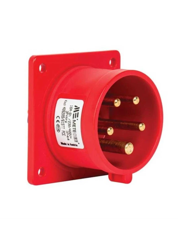 Mete Enerji 406209V 5X16A IP44 Makine Fişi -Düz-Vidalı Bağlantı 380-415 V