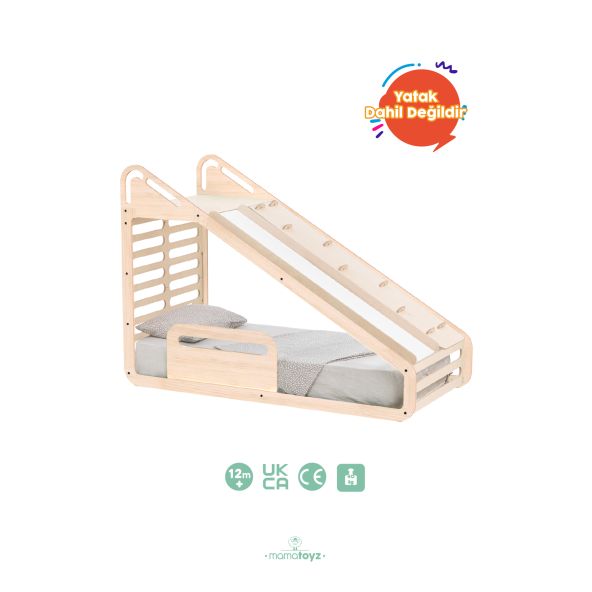 Sleepy Montessori Karyola Ve Ön Aksesuarları Kaydırak Tırmanma Tahtası - 5