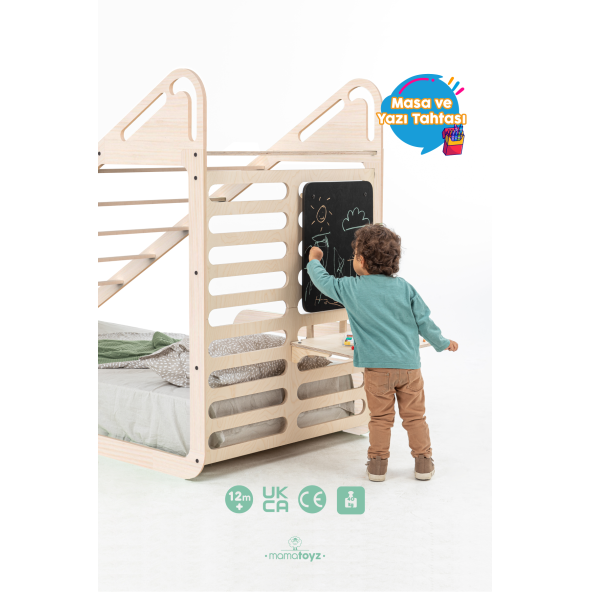 Sleepy Montessori Karyola Ve Arka Aksesuarları Yazı Tahtası Masa Salıncak - 6