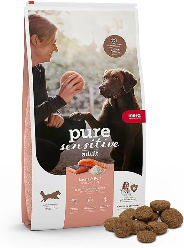 MERA Pure Sensitive Kuzulu Mini Irk Köpek Maması 4 Kilogram  SomonluvePirinçli(Yetişkin)4Kilogram