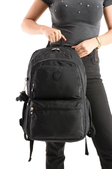 Ultra Hafif Sırt Çantası Okul Seyahat Unisex Siyah (Model: 571-1C) - 3