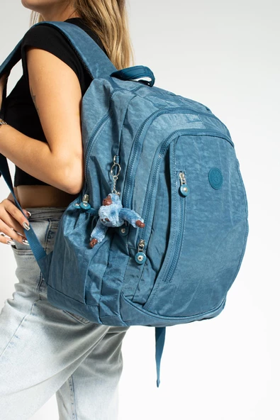 Ultra Hafif Çok Cepli Su Geçirmez Sırt Çantası Unisex Mavi (Model: 571-1D)