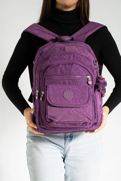 571 collections Orta Boy Sırt Çantası Ultra Hafif Çok Cepli Mor (Model:571-3J) - Resim 3