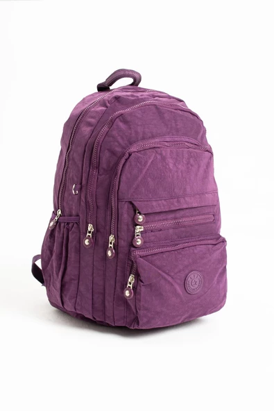 571 collections Ultra Hafif Çok Cepli Krinkıl Sırt Çantası Mor (Model: 571-3B) - Resim 5