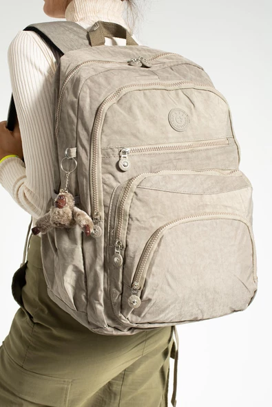 Ultra Hafif Çok Cepli Su Geçirmez Sırt Çantası Unisex Vizon (Model: 571-1E)