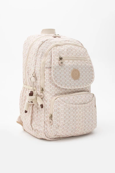 571 collections Ultra Hafif Çok Cepli Su Geçirmez Sırt Çantası Unisex Desenli Krem (Model: 571-2E) - Resim 5