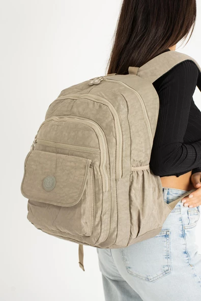 571 collections Ultra Hafif Çok Cepli Su Geçirmez Sırt Çantası Unisex Vizon (Model: 571-2A) - Resim 2