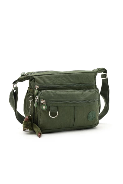 Çapraz Askılı Ultra Hafif Çok Cepli Bayan Omuz Çantası Yeşil (Model: 571-6D) - 5
