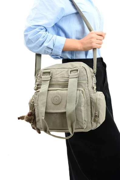 Ultra Hafif Su Geçirmez Çok Cepli Omuz Çantası Vizon (Model: 571-5E)