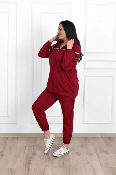 Kadın Sim Detaylı  Büyük Beden Eşofman Takımı 3671-23 - 7