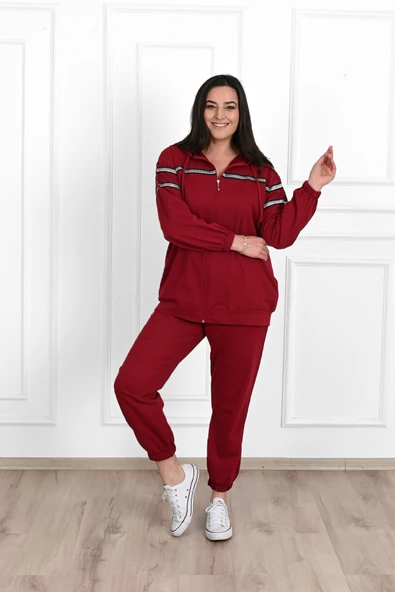 Kadın Sim Detaylı  Büyük Beden Eşofman Takımı 3671-23 - 9