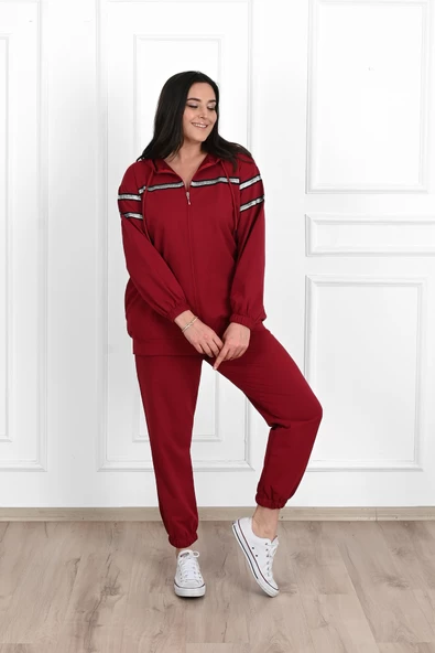 Kadın Sim Detaylı  Büyük Beden Eşofman Takımı 3671-23 - 10