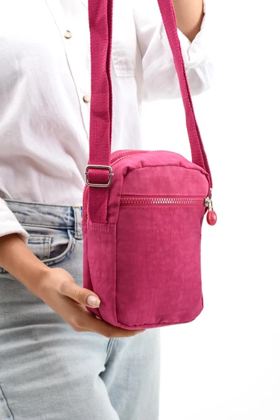571 collections Çapraz Ayarlanabilir Telefon Bölmeli Omuz Çantası ( Telefonluk ) Pembe(Model: 571-12-10A) - Resim 3
