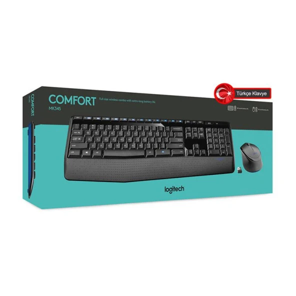 Logitech MK345 Kablosuz Klavye-Mouse Set Siyah - 4